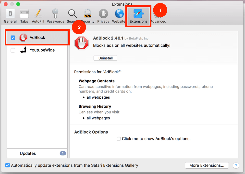 disable adblock safari