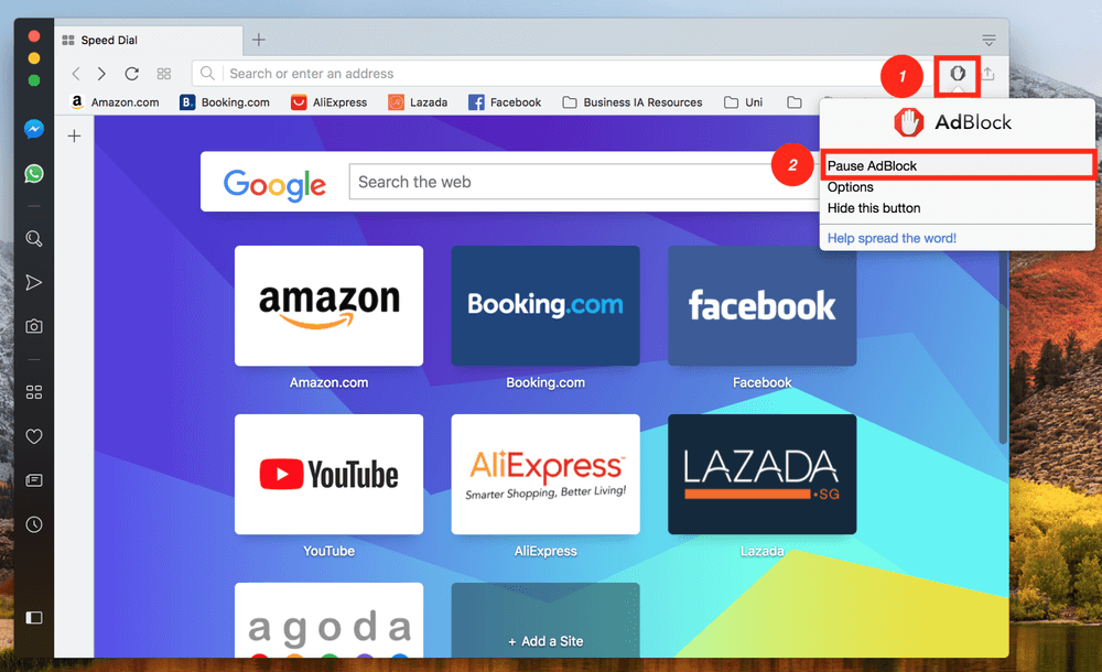 come disattivare adblock safari